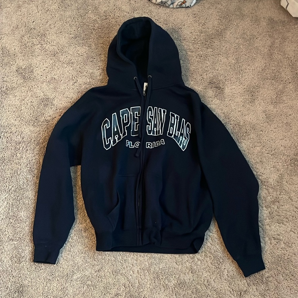 navy Cape San Blas zip up hoodie